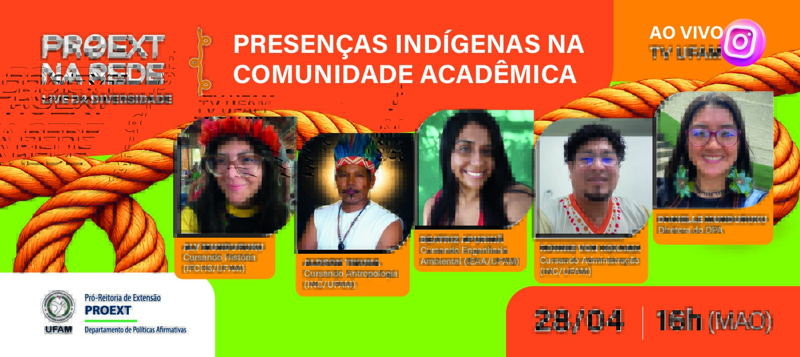 Proext realiza live da diversidade sobre presença indígena na Ufam